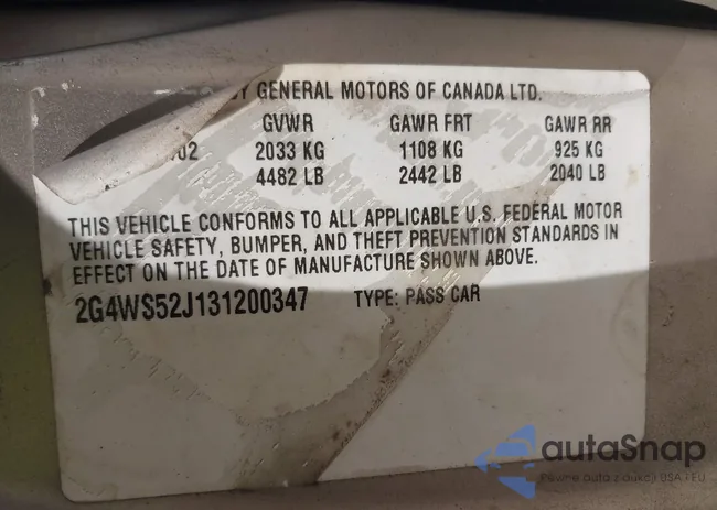 2G4WS52J131200347: 44419942