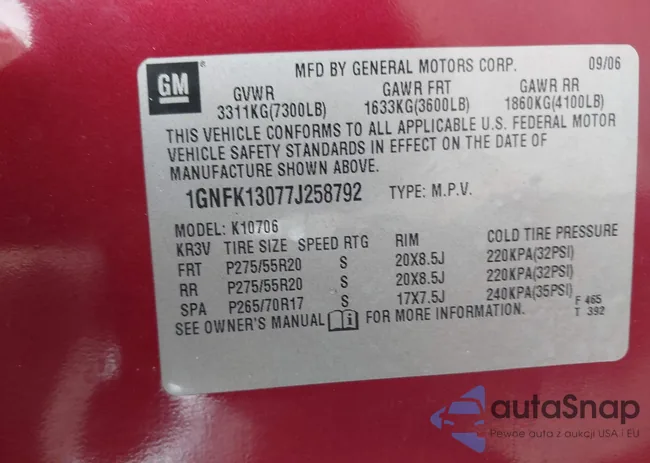 1GNFK13077J258792: 44419946