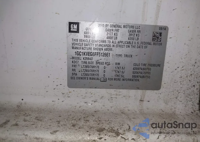 1GC1KVEG6FF512661: 44419947