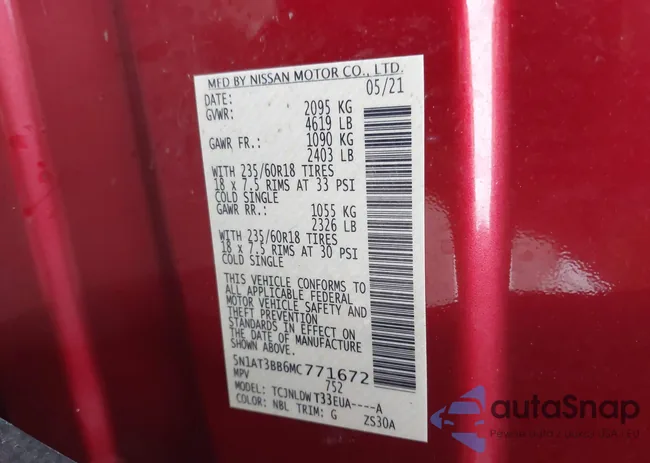 5N1AT3BB6MC771672: 44419979