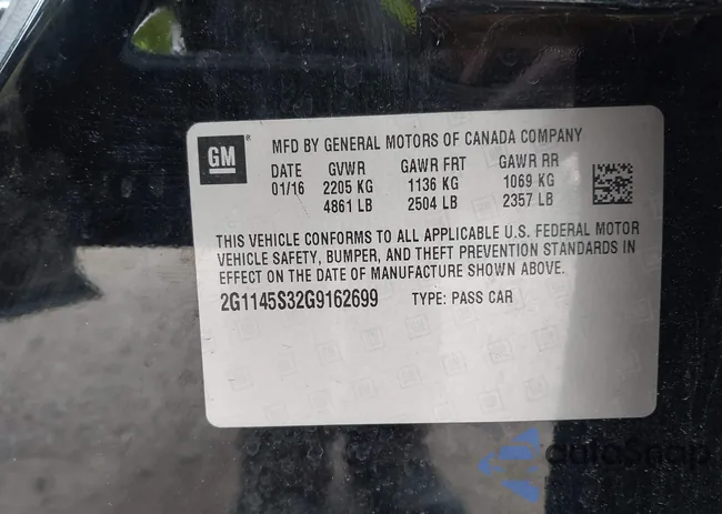 2G1145S32G9162699: 44420008