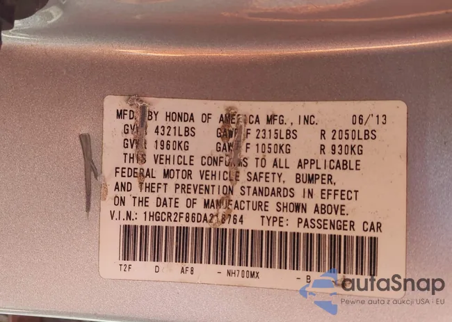 1HGCR2F86DA218764: 44420040