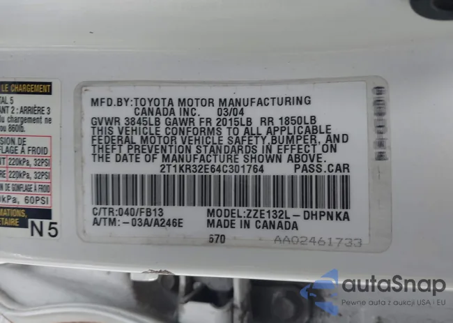 2T1KR32E64C301764: 44420071