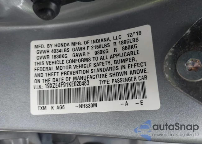 19XZE4F91KE020483: 44420081