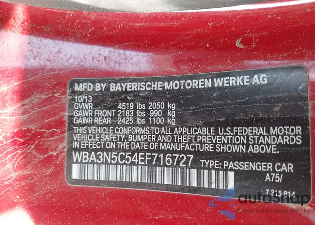 WBA3N5C54EF716727: 44420137