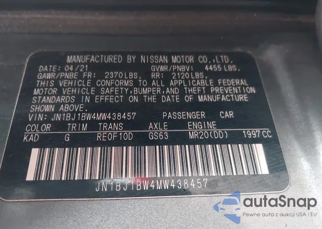 JN1BJ1BW4MW438457: 44420209