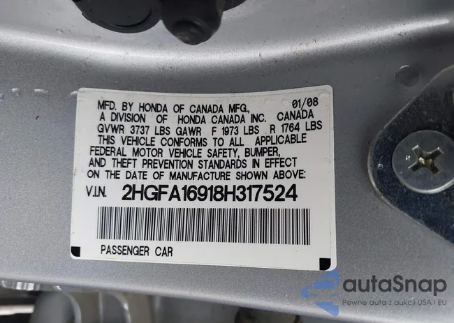 2HGFA16918H317524: 44420295