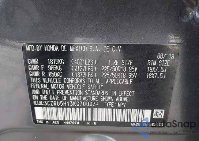 3CZRU5H13KG700934: 44420309