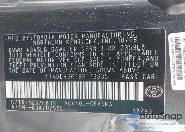 4T4BE46K19R113635: 44420328