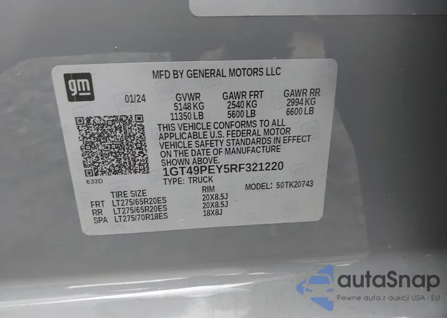 1GT49PEY5RF321220: 44419451