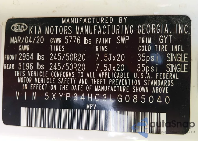 5XYP34HC3LG085040: 44419481