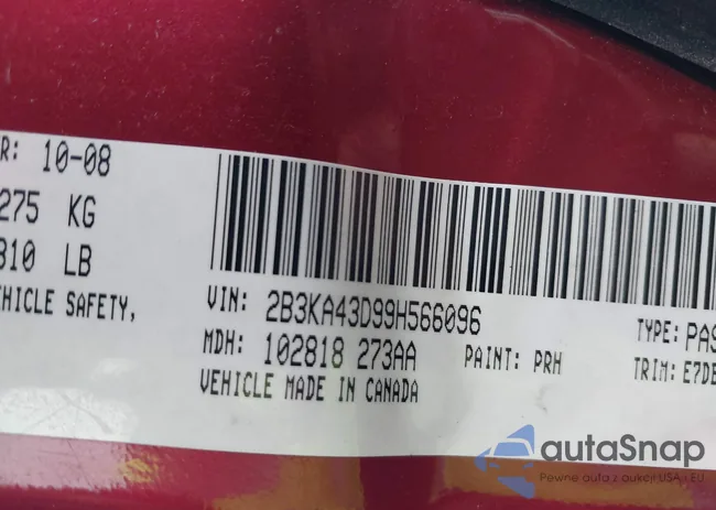 2B3KA43D99H566096: 44419482