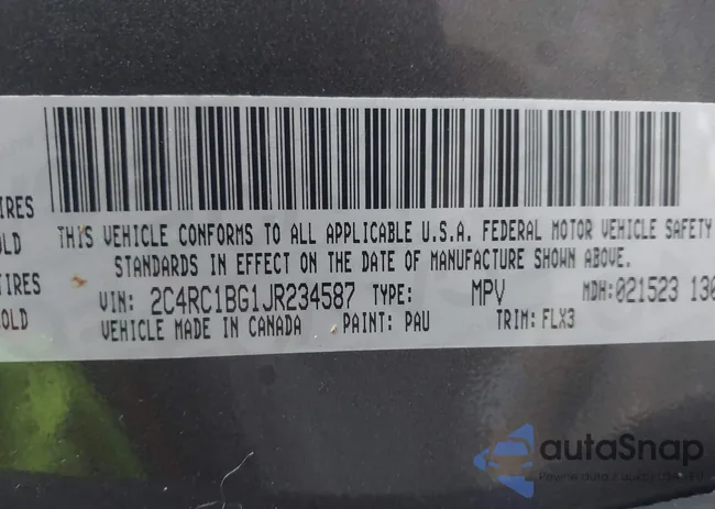 2C4RC1BG1JR234587: 44419629