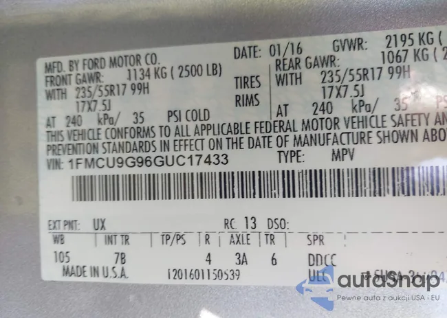 1FMCU9G96GUC17433: 44419655