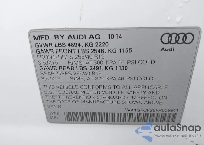 WA1GFCFS6FR005841: 44419656