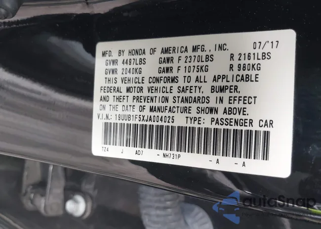 19UUB1F5XJA004025: 44419726