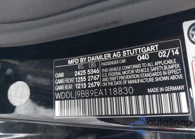 WDDLJ9BB9EA118830: 44420946