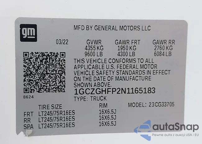 1GCZGHFP2N1165183: 44421077