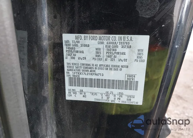 1FTRX17L21KF96713: 44421165