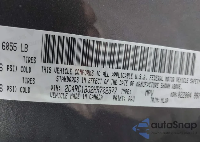 2C4RC1BG2HR702577: 44421170