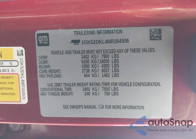 1GKS2DKL4NR164506: 44421183