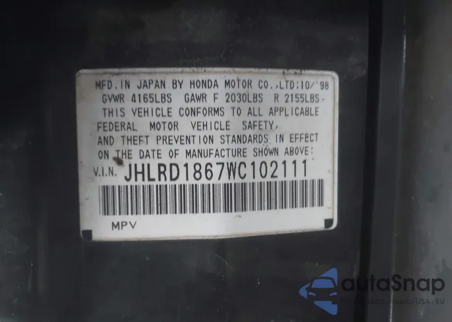 JHLRD1867WC102111: 44421202