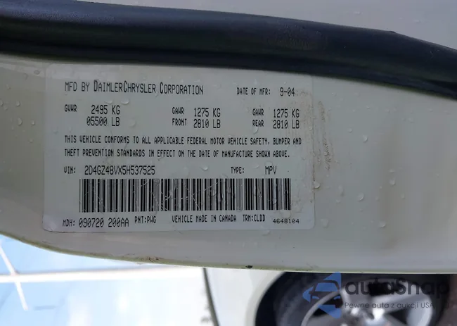 2D4GZ48VX5H537525: 44421228