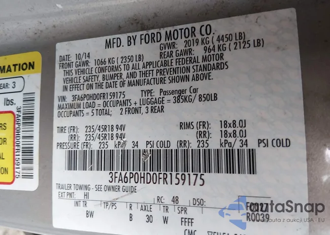 3FA6P0HD0FR159175: 44421337