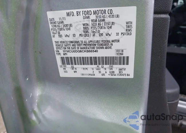 1FMCU0DG8CKB66540: 44420448