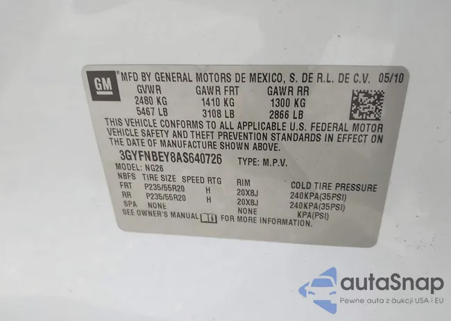 3GYFNBEY8AS640726: 44420526