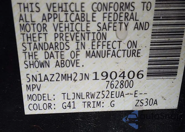 5N1AZ2MH2JN190406: 44420558