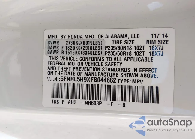 5FNRL5H9XFB044662: 44420720