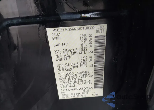 5N1AZ2MH1FN280749: 44420790