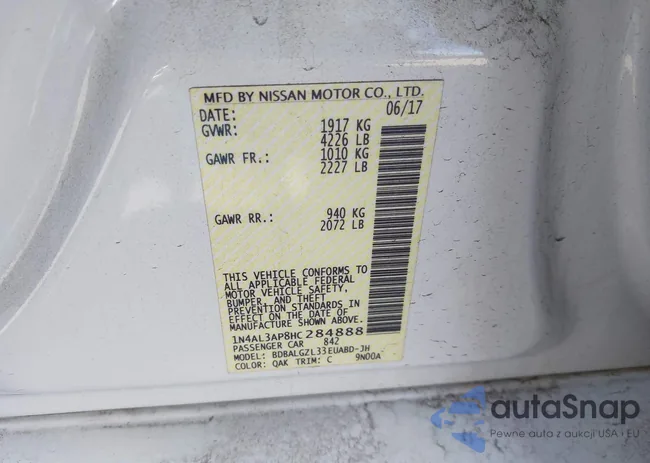 1N4AL3AP8HC284888: 44422218