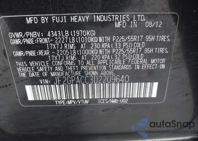 JF2GPACC3D2209640: 44422347