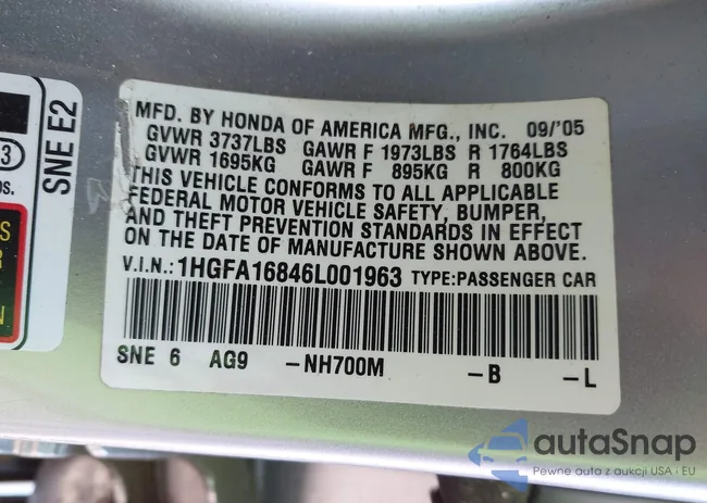 1HGFA16846L001963: 44421524