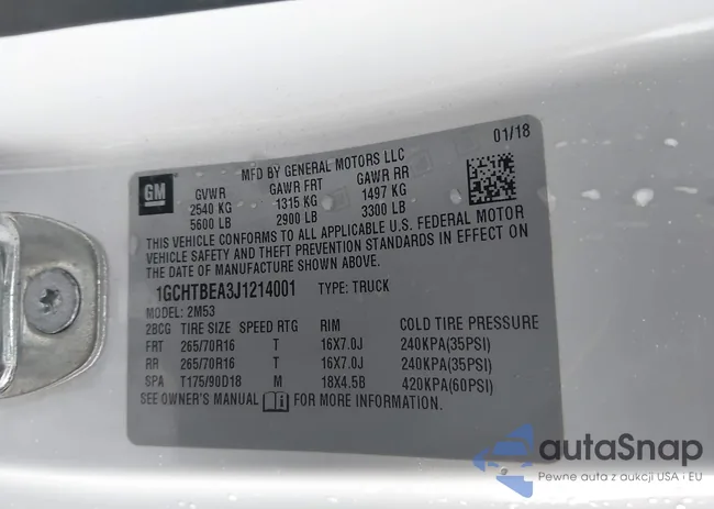 1GCHTBEA3J1214001: 44422813