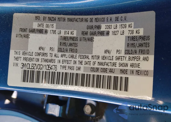 3MYDLBZVOGY105478: 44422917