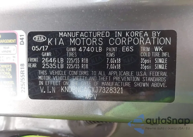 KNDPNCACXJ7328321: 44423021