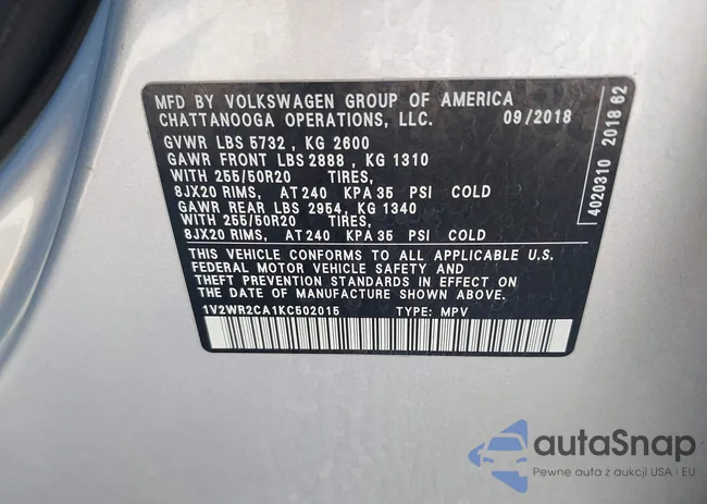 1V2WR2CA1KC502015: 44423063