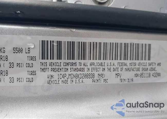 1C4PJMDN8KD208938: 44423074