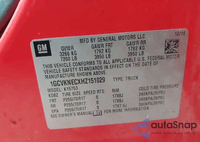 1GCVKNECXHZ151029: 44423085