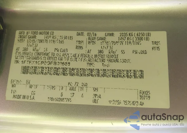 1FTEX1CP0GFB30688: 44423110