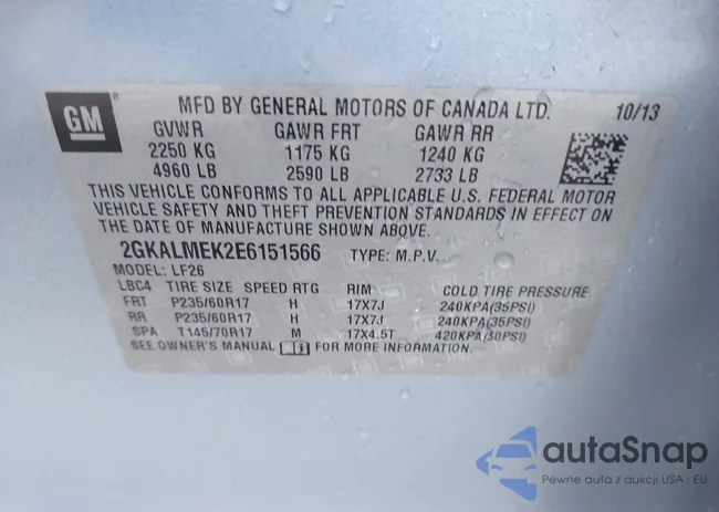 2GKALMEK2E6151566: 44423300