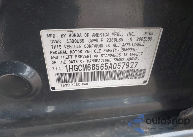 1HGCM66565A057927: 44423308