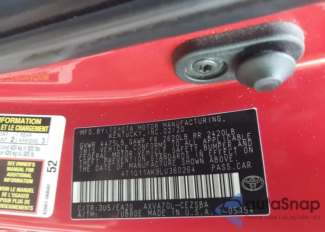 4T1G11AK9LU360264: 44423319