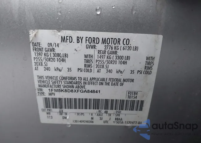 1FM5K8D8XFGA84841: 44423330