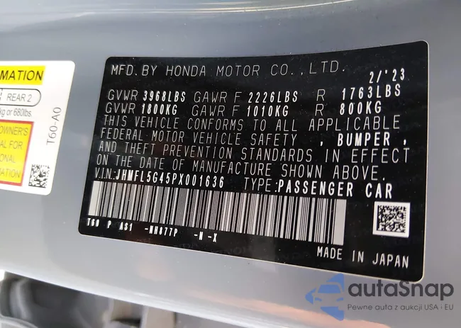 JHMFL5G45PX001636: 44423350