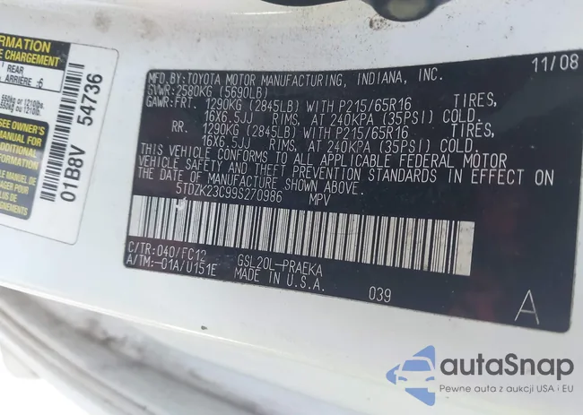 5TDZK23C99S270986: 44422428