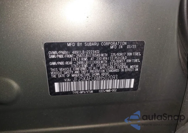 JF2SKAFC6MH502093: 44422636